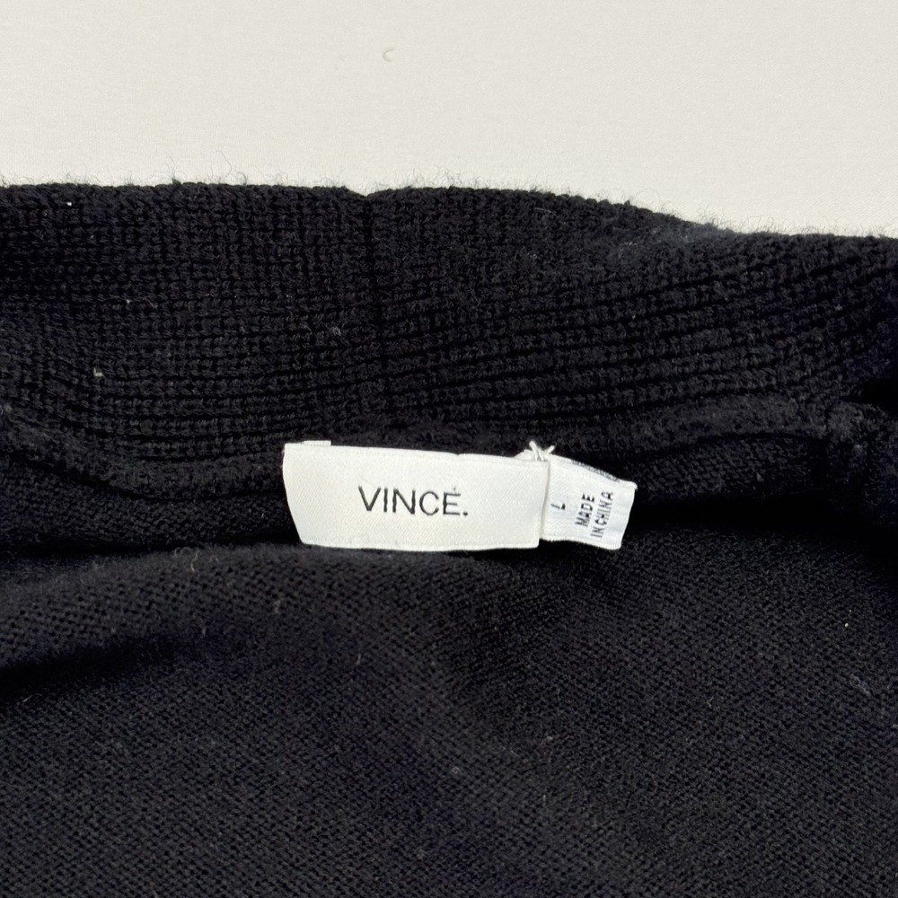 Vince. Cardigan Sweater Cashmere‎ Acrylic Blend Long Sleeve Black Women's Large - Picture 4 of 8